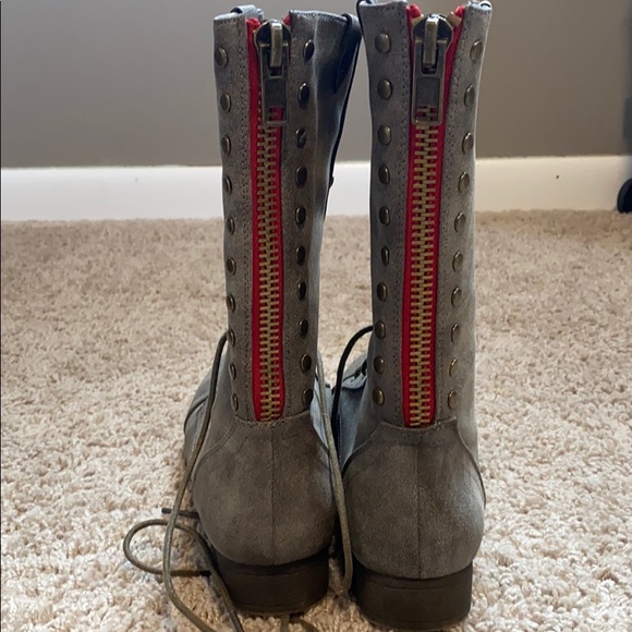 Grey combat boots - Picture 3 of 3